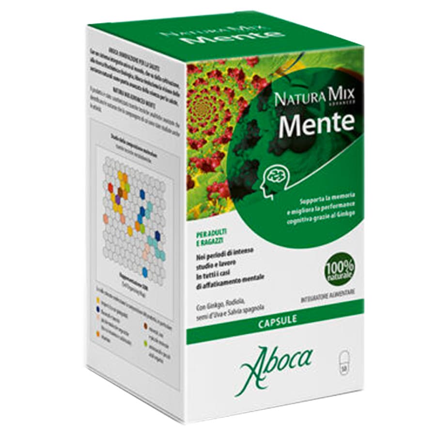 Natura Mix Advanced Mente Integratore Supporto Memoria 50 Capsule - Aboca