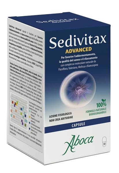 Sedivitax Advanced Integratore Sonno Rilassamento Valeriana Passiflora 30 Capsule - Aboca