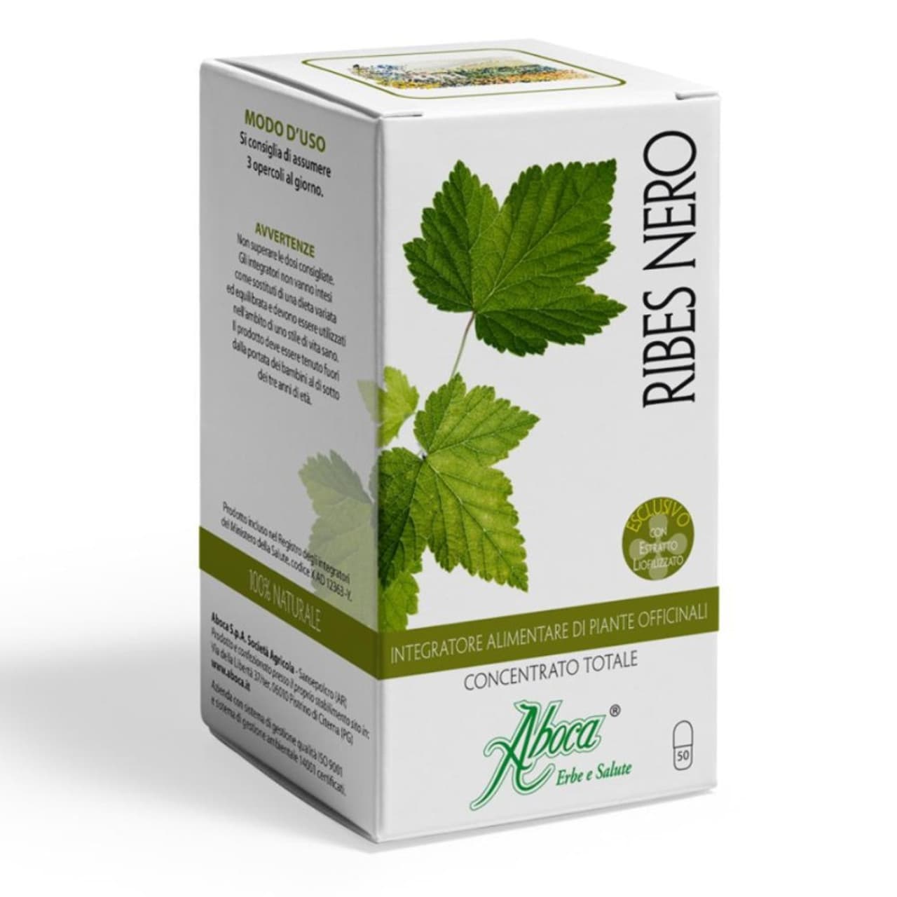 Ribes Nero Concentrato Totale Integratore Benessere Naso e Gola 50 Opercoli - Aboca
