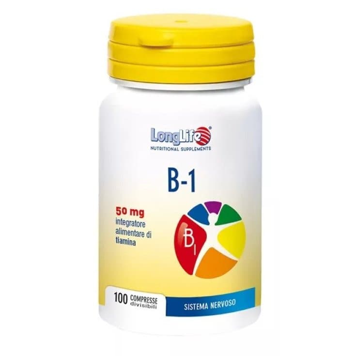 Longlife B1 Integratore di Tiamina per Sistema Nervoso 100 Tavolette - Longlife