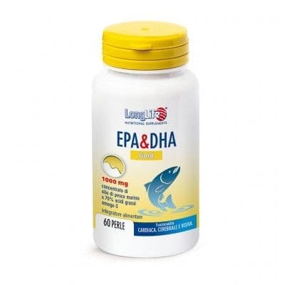 EPA DHA Gold 1000 mg Integratore per Cuore e Vista 60 Perle - Longlife