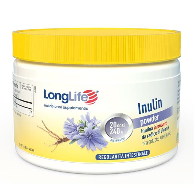Inulina in Polvere Integratore per Regolarità Intestinale 240g - LongLife