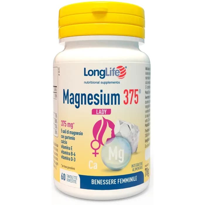 Magnesio 375 Lady Longlife Integratore Benessere Donna 60 Tavolette - Longlife