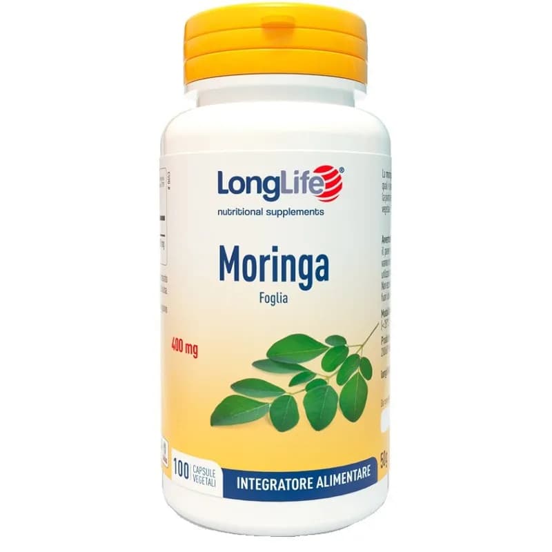 Moringa 400mg Integratore Alimentare in Capsule Vegetali 100 Capsule - Longlife