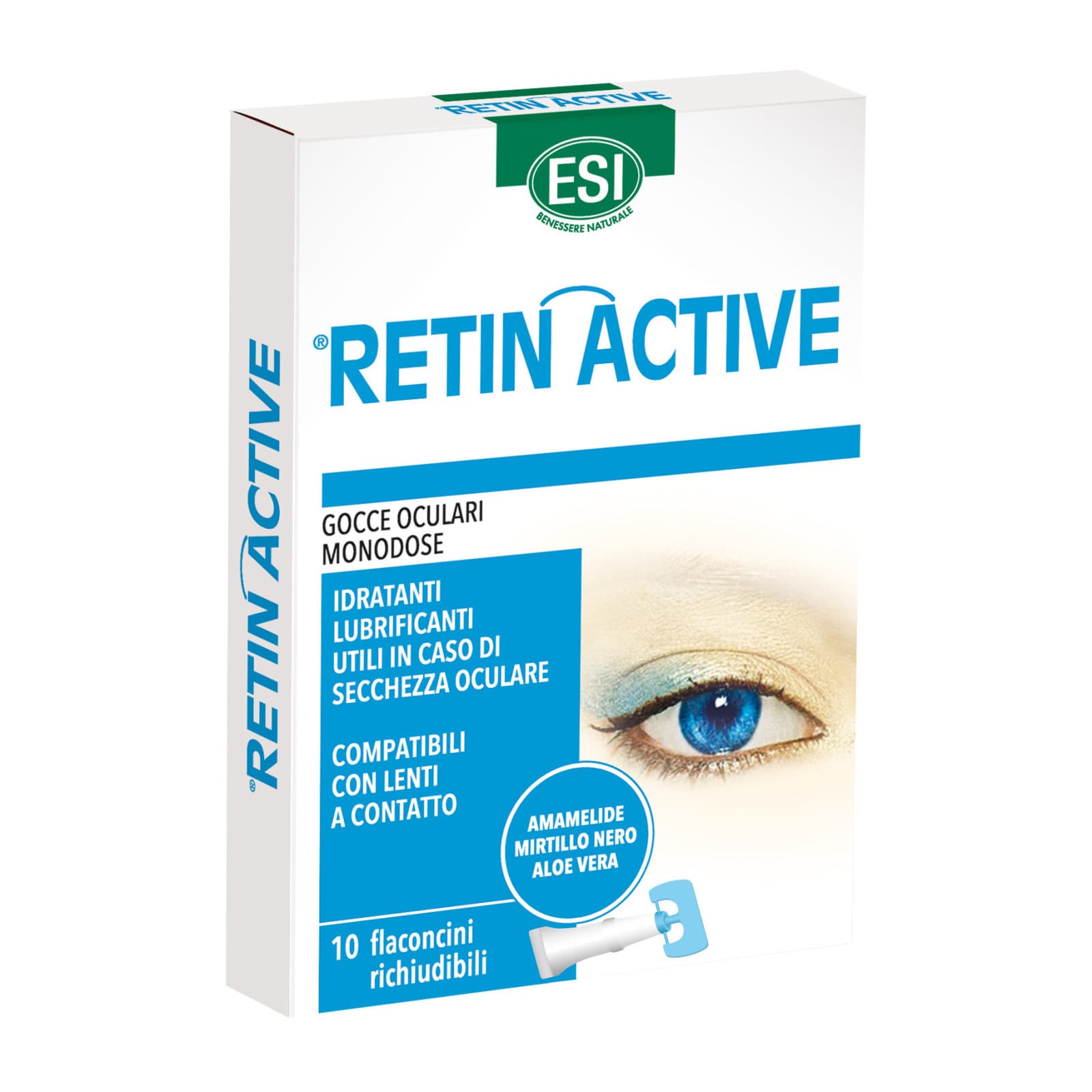 Retin Active Mirtillo Gocce Oculari Idratanti e Lubrificanti Monodose 10 Flaconcini da 0,5 ml - ESI