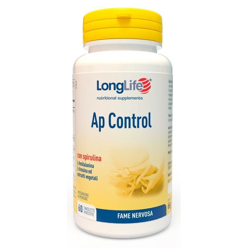 AP Control Integratore Sazietà con Spirulina Aminoacidi L-Fenilalanina e L-Tirosina Senza Glutine 60 Tavolette - Longlife