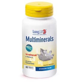 Multiminerals Integratore Sali Minerali con 12 Minerali e Vitamina D3 60 Tavolette - LongLife