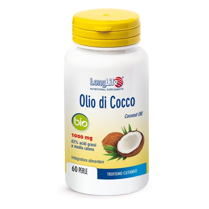 Olio di Cocco Bio Integratore Alimentare Senza Glutine 60 Perle - LongLife