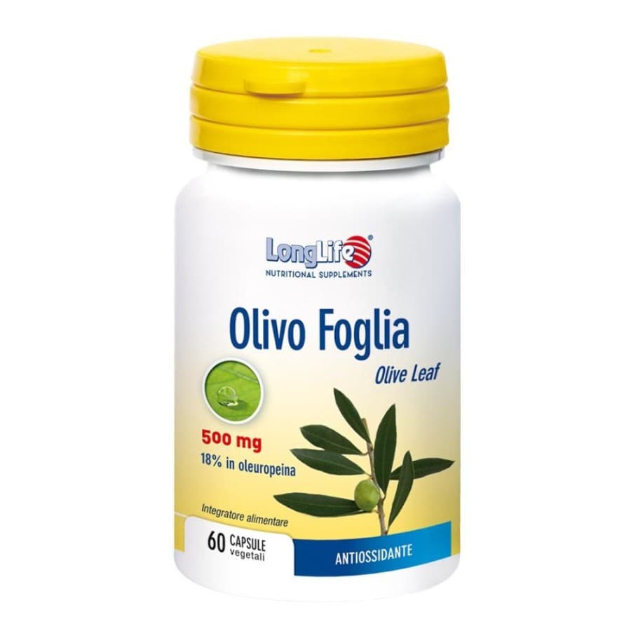 Olivo Foglia Integratore Pressione Arteriosa e Antiossidante 500mg 60 Capsule - LongLife