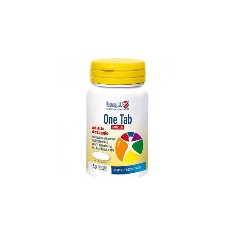 LongLife One Tab Complete Integratore Multivitaminico e Multiminerale con Coenzima Q10 e Acido Alfa-Lipoico 30 Tavolette - LongLife