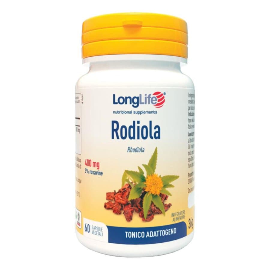 Rodiola 3% Rosavine Integratore Tono dell'Umore e Stanchezza 400mg 60 Capsule Vegetali - LongLife