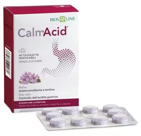 Calmacid 40 Tavolette Masticabili per Controllo Acidità Gastrica - Bios Line