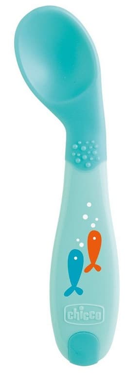 Chicco Cucchiaio Angolato 8m+ Azzurro