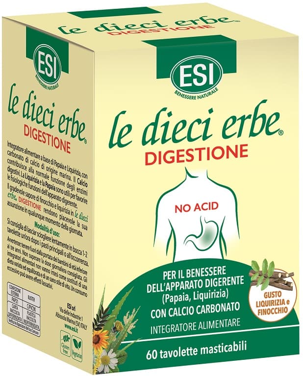 Esi Le dieci erbe DIGESTIONE integratore per l'apparato digerente 60 tavolette