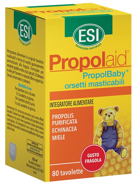 Propolaid PropolBaby Orsetti Masticabili alla Propoli e Echinacea 80 Compresse - ESI