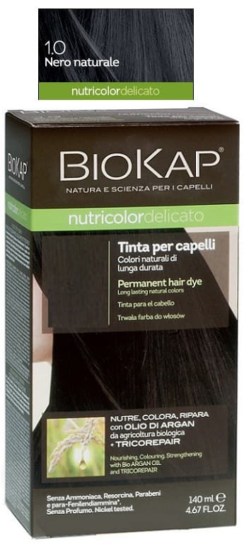 Biokap Nutricolor Delicato Tinta per Capelli 1.0 Nero Naturale - Bios Line