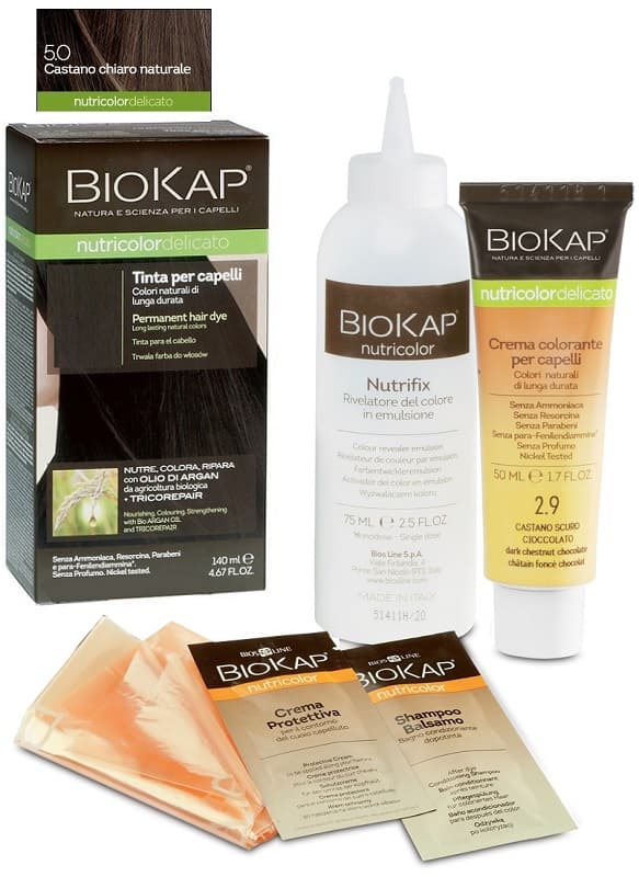 Biokap Nutricolor Delicato Tinta per Capelli con Olio di Argan e Proteine del Riso 140 ml - Bios Line