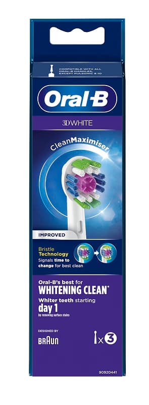 ORALB 3DWHITE EB18 TESTINA PER SPAZZOLINO ELETTRICO 3 PEZZI