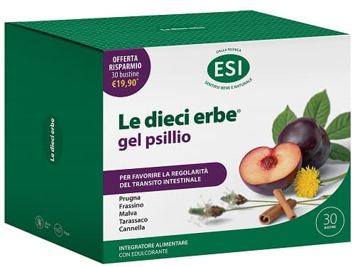 Esi Le Dieci Erbe Gel Psillio Integratore per Regolarità Transito Intestinale 30 Bustine - ESI