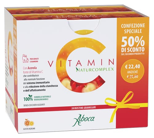 Vitamin C Naturcomplex Integratore con Acerola e Flavonoidi 20 Bustine - Aboca