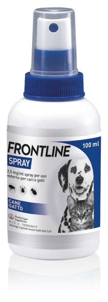 Frontline Spray Antiparassitario per Cani, Gatti e cuccioli - Protegge contro Pulci, Zecche E Pidocchi - 100 ml