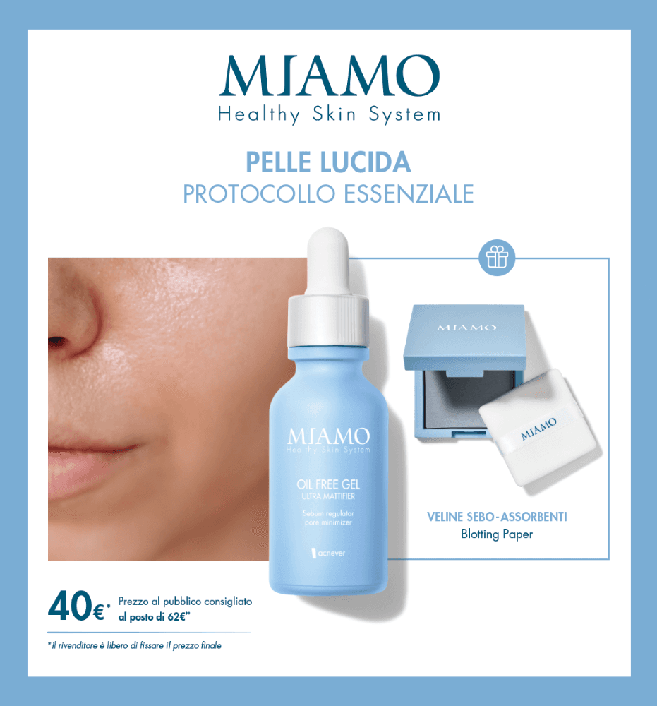 Miamo Cofanetto 2025 Protocollo Pelle Lucida - Miamo Oil Free Gel 30 ml + Veline siero assorbenti