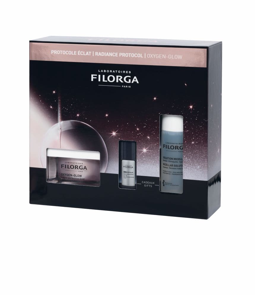 Filorga Cofanetto di Natale 2025 Oxygen Glow - Crema viso uniformante 50 ml + NCEF Revitalize siero 5 ml + soluzione micellare 50 ml