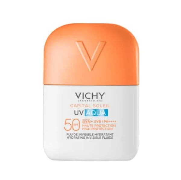 Vichy Capital Soleil Uv Aqua Fluido Idratante Invisibile SPF50 - Protezione solare molto alta per contorno occhi - 50 ml