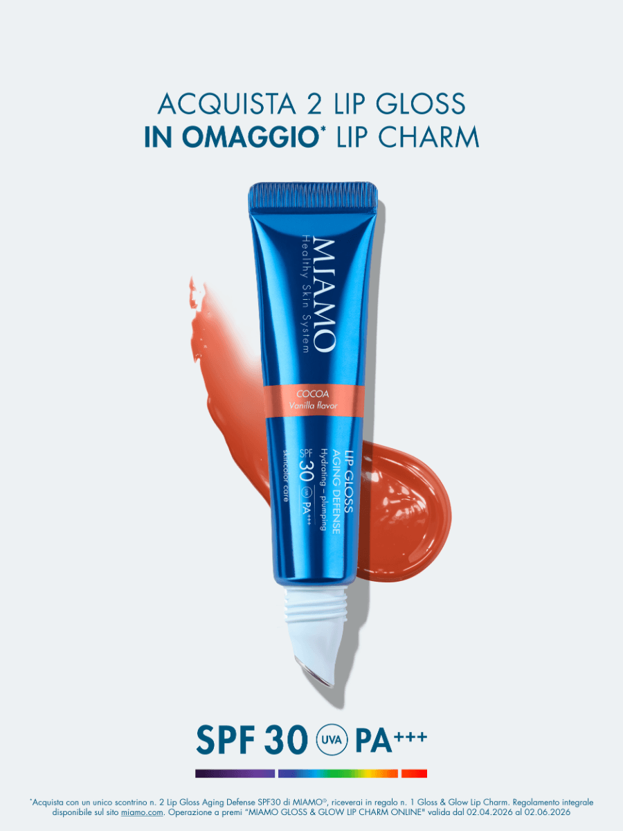 Miamo Lip Gloss Aging Defense SPF30 - Nuance Cocoa - Gloss idratante e volumizzante labbra - 15 ml