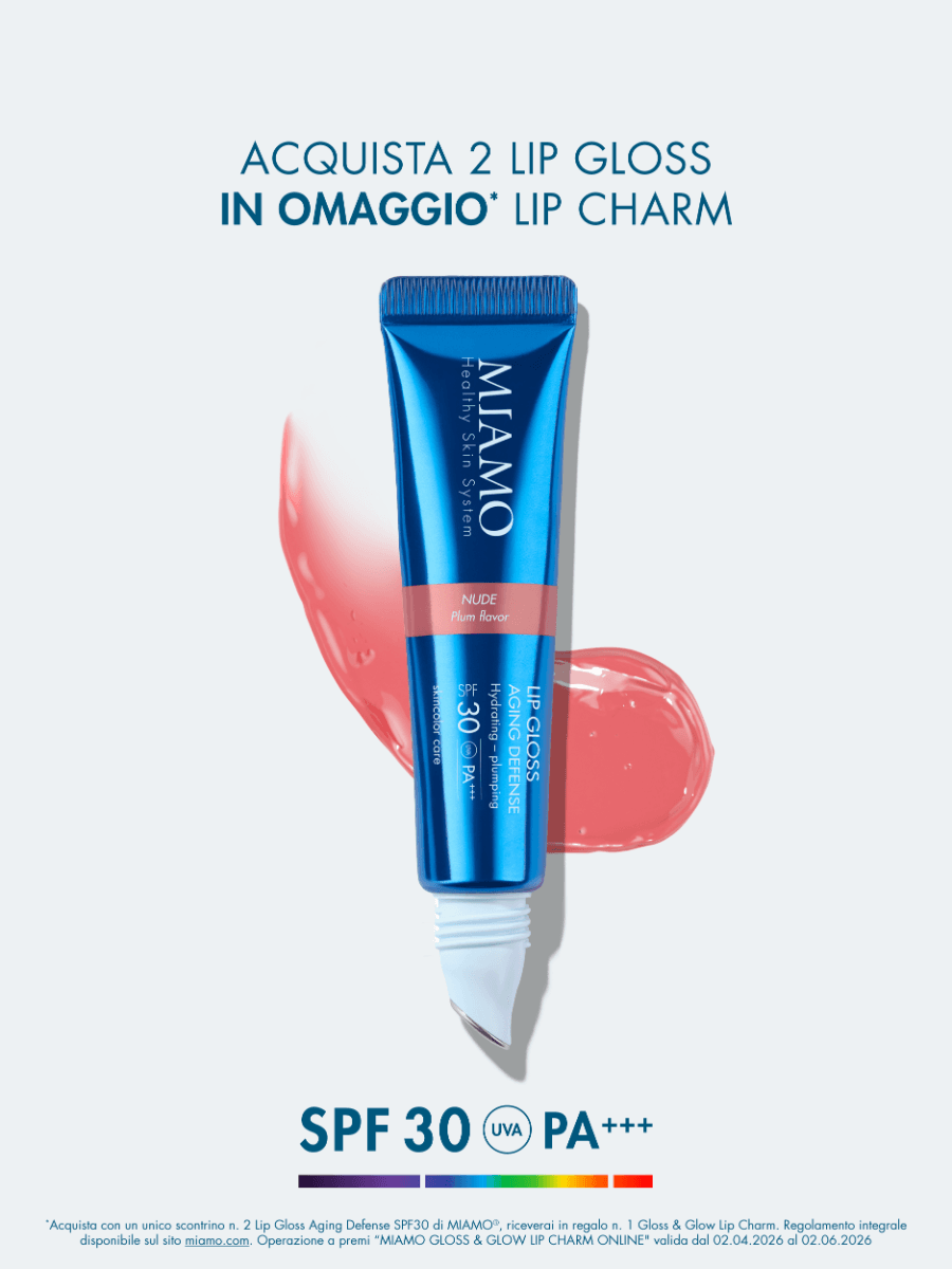 Miamo Lip Gloss Aging Defense SPF30 - Nuance Nude - Gloss idratante e volumizzante labbra - 15 ml