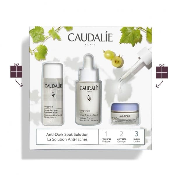 Caudalie Cofanetto Vinoperfect 1,2,3 - Essenza glicolica + Siero antimacchie + Crema notte glicolica
