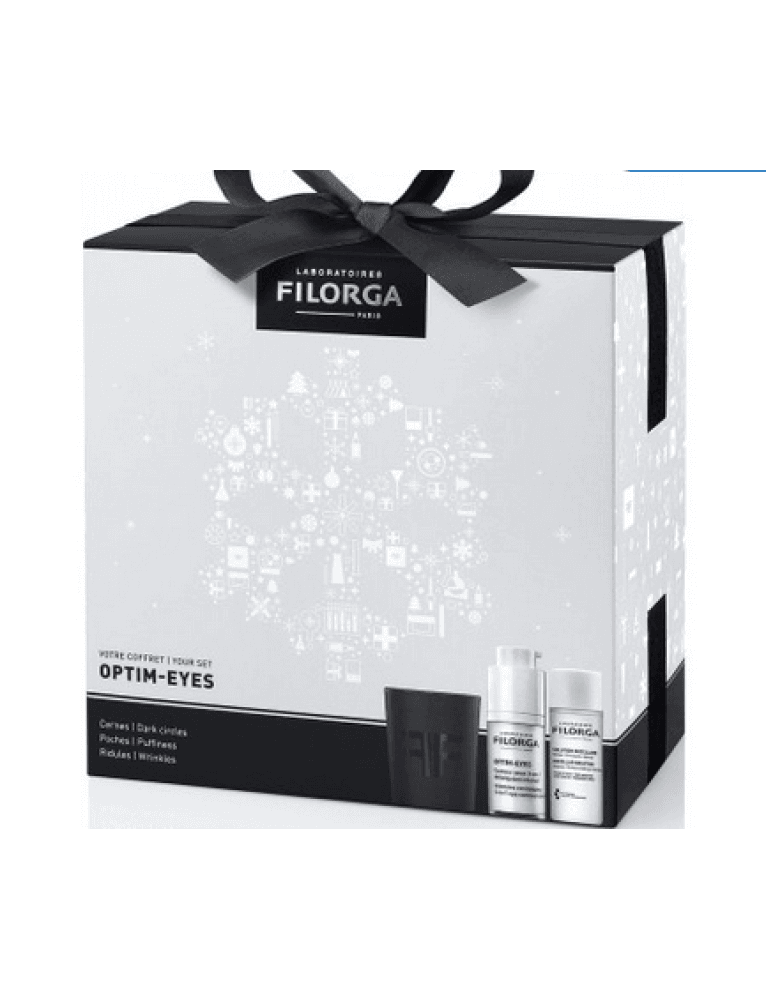 Filorga Cofanetto Optim Eyes Limited Edition 2022 - Optim-Eyes Contorno Occhi 3 in 1 + Soluzione Micellare Viso e Occhi + Candela Profumata