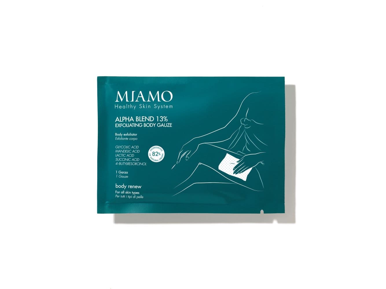 Miamo Body Renew Alpha Blend 13% Exfoliating Body Garze - Trattamento esfoliante e rigenerante - 1 garza