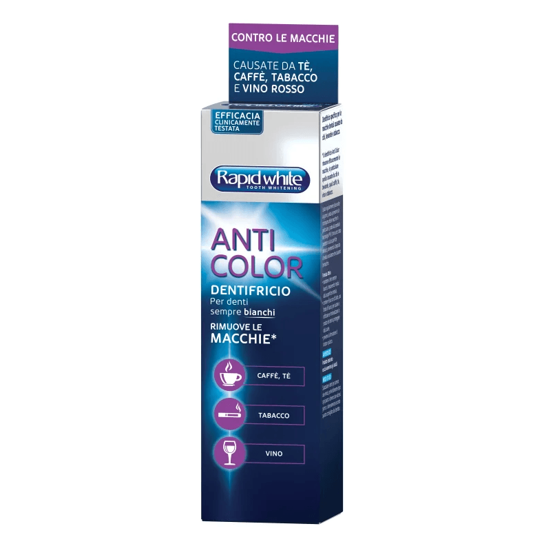 Bionike Rapid White Dentifricio Anticolor - Dentifricio sbiancante per la rimozione di macchie - 75 ml