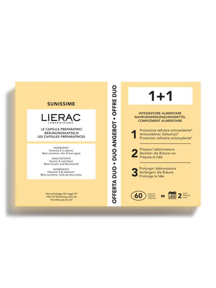 Lierac Sunissime Le Capsule Preparatrici Duo - Integratore alimentare per l'abbronzatura - 2 x 30 capsule