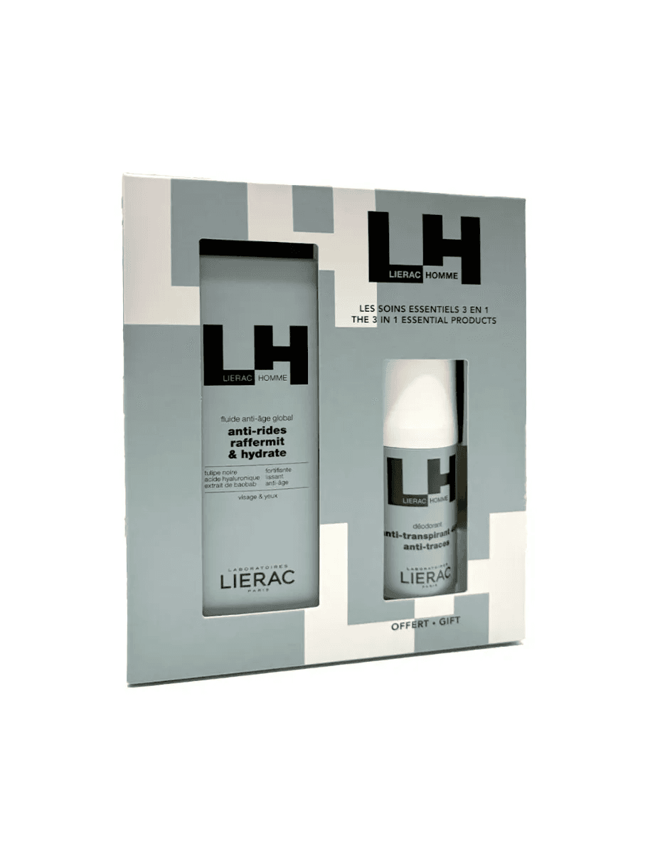 Lierac Cofanetto Homme Crema Antietà 50 ml + Deodorante 50 ml - Idea regalo per la festa del Papà