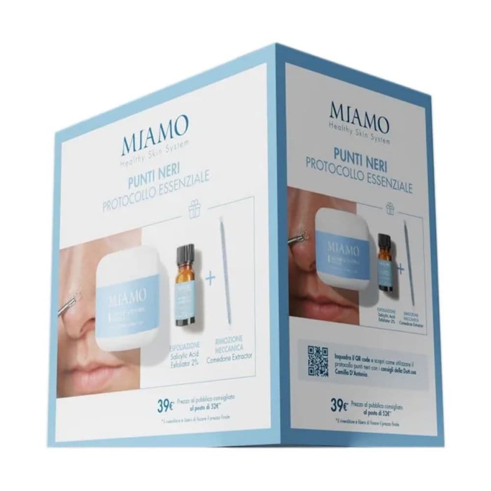 Miamo Protocollo Punti Neri - Miamo comedone extractor + Cleansing Purifying masque 60 ml + Salicylic acid exfoliator 2% 10 ml