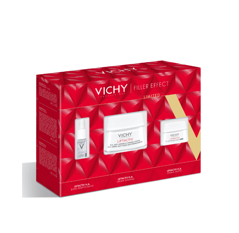 Vichy Cofanetto di Natale 2024 Liftactiv H.A. Filler Effect - Epidermic Filler Siero 10 ml + Crema giorno 50 ml - Crema notte 15 ml