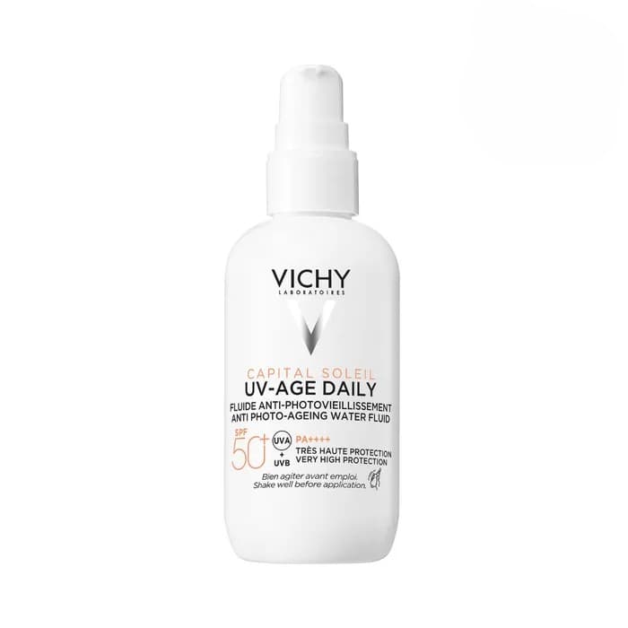 Vichy Capital Soleil Uv Age Daily SPF50+ - Fluido viso con protezione solare ad effetto antimacchie - 80 ml