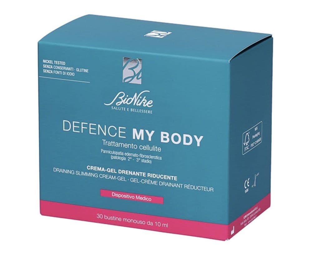 Bionike Defence My Body Crema Gel Drenante Riducente - Trattamento anti cellulite - 30 buste
