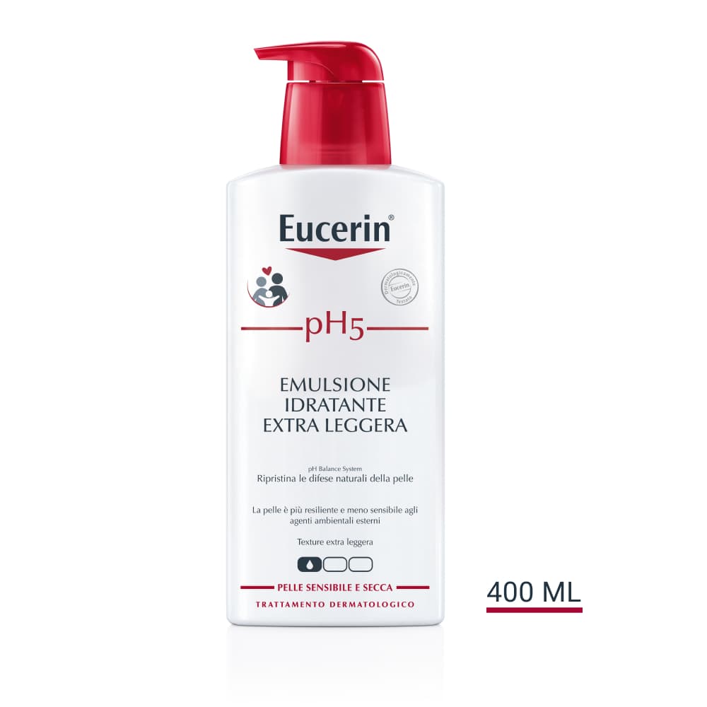 Eucerin pH5 Emulsione Idratante Extra Leggera - Crema corpo idratante per pelle secca e sensibile - 400 ml
