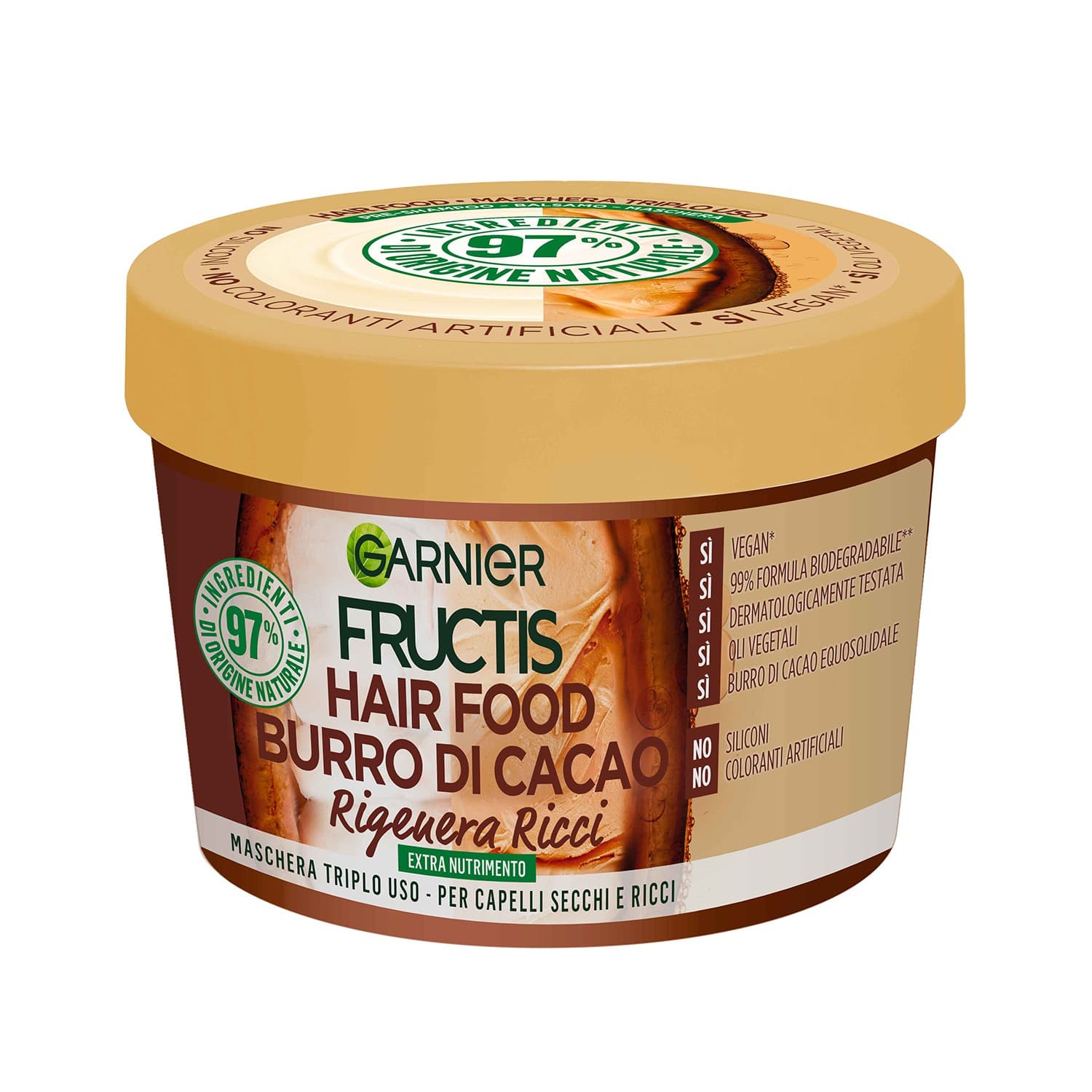 Garnier Fructis Hair Food Maschera Capelli Ricci Secchi Burro Cacao 390ml