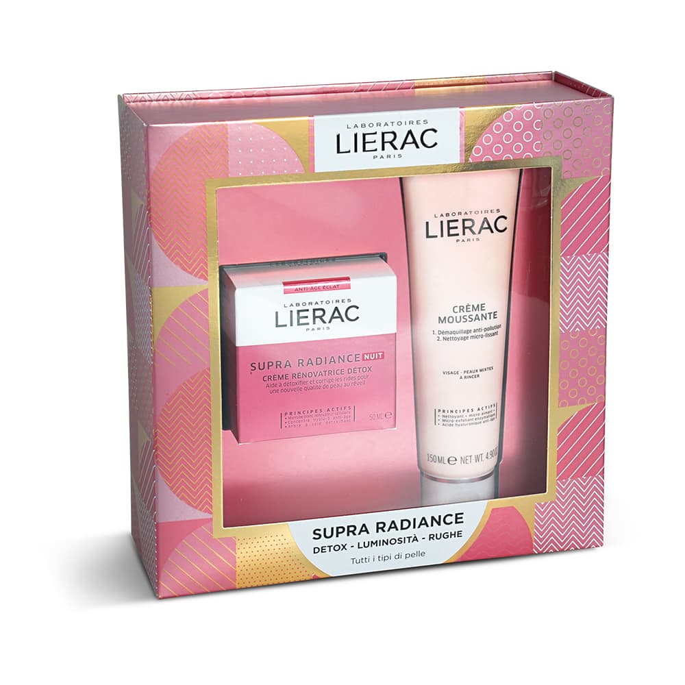 Lierac Cofanetto Supra Radiance Notte - Crema Detox Rinnovatrice Notte 50 ml + Crema mousse struccante 150 ml