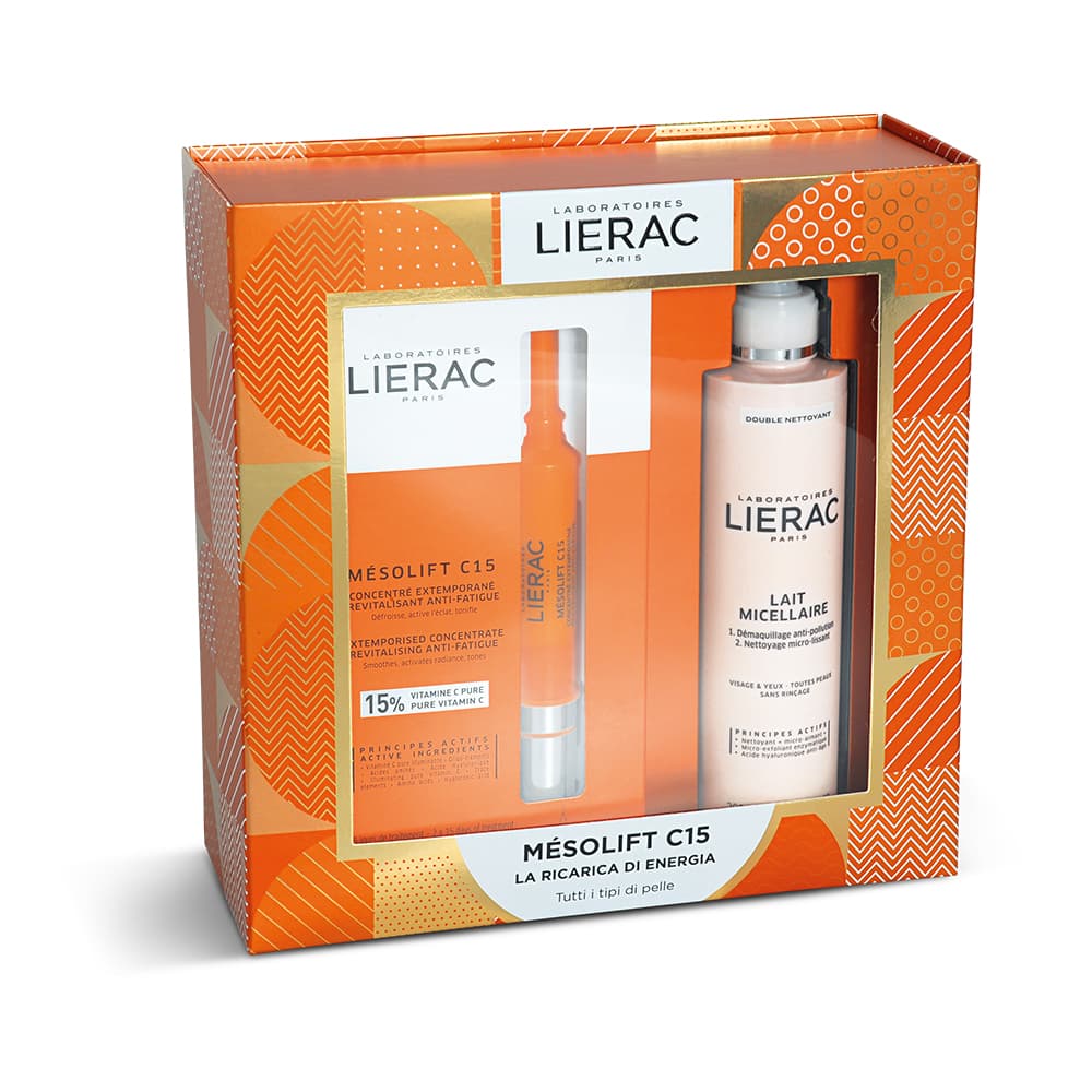 Lierac Cofanetto Mesolift - Mesolift C15 Concentrato Rivitalizzante 2 fiale + Latte micellare struccante 200 ml