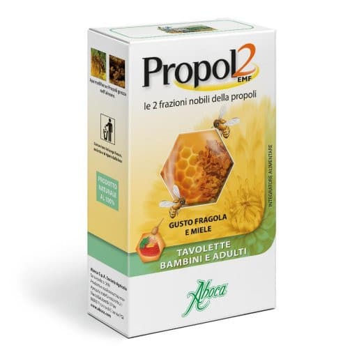 Aboca Propol2 EMF Tavolette Bambini Fragola e Miele - Integratore - 45 Tavolette