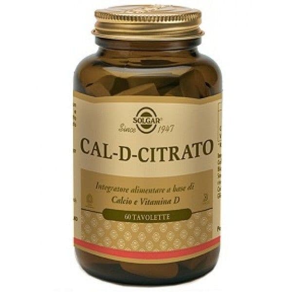 Solgar Cal-D-Citrato Integratore per Ossa e Denti 60 Tavolette