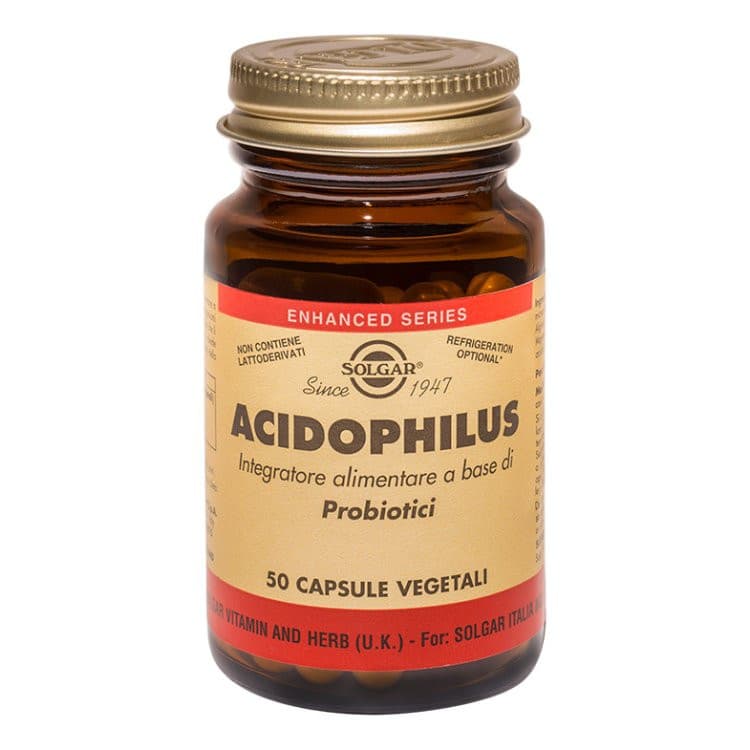 Solgar Acidophilus Capsule Vegetali per Equilibrio Flora Intestinale - 50 Capsule