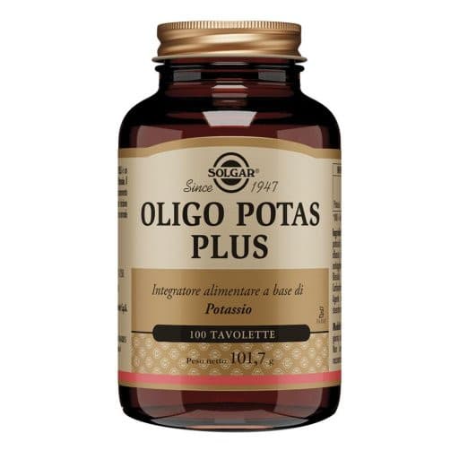 Solgar Oligo Potas Plus Integratore di Potassio per Funzione Muscolare, 100 Tavolette