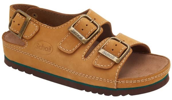 Scholl's Air Bag Sandali con Cinturino in Nubuck Cuoio Taglia 45