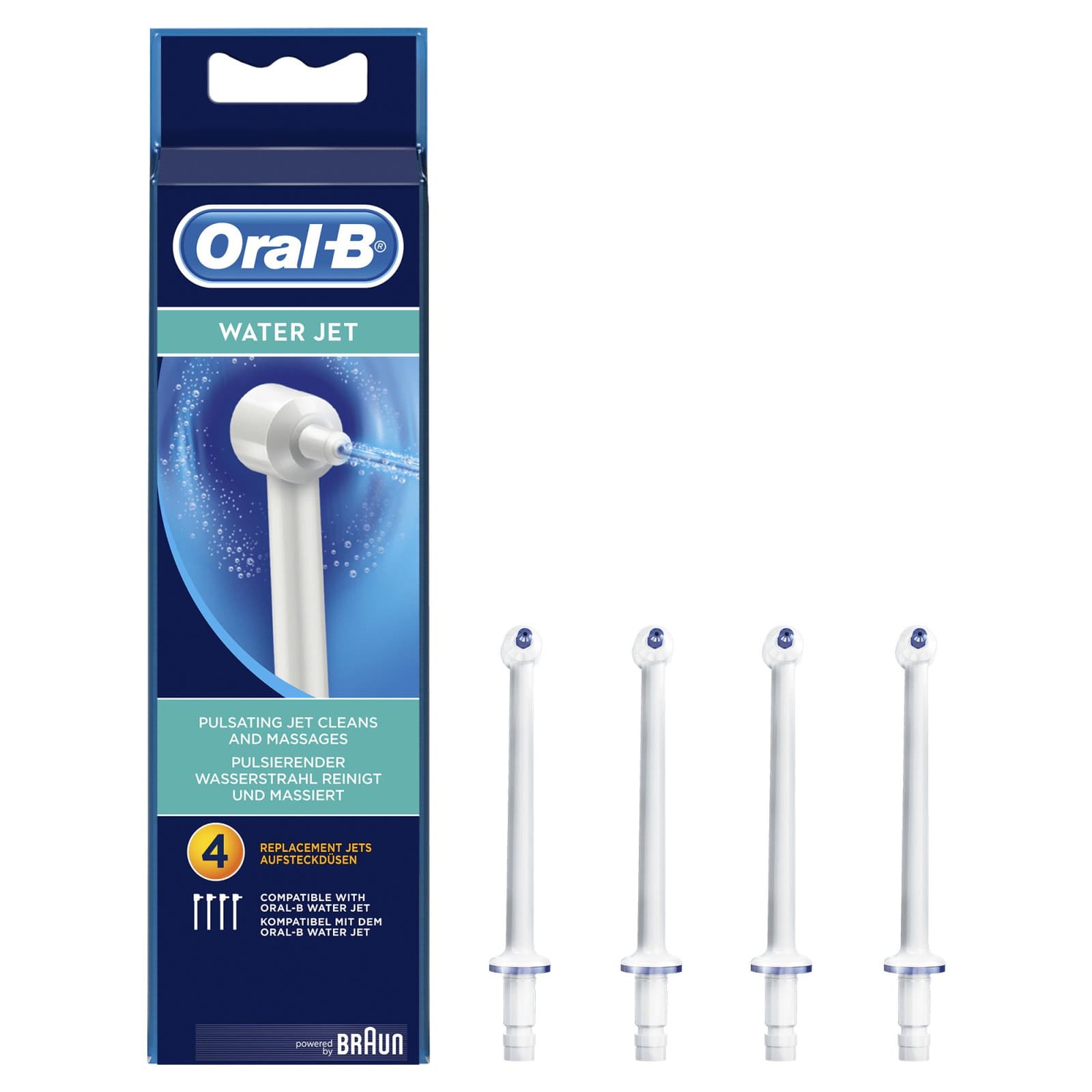 Oral-B WaterJet ED15 Testine di Ricambio per Idropulsore 4 Pezzi